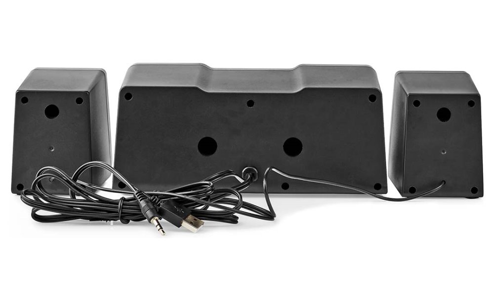 NEDIS herní reproduktory/ 2.2/ výkon 48 W/ 3,5 mm jack/ LED/ USB/ ovládání hlasitosti/ černé