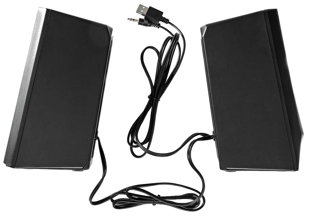 NEDIS herní reproduktory/ 2.0/ výkon 18 W/ 3,5 mm jack/ LED/ USB/ ovládání hlasitosti/ černé