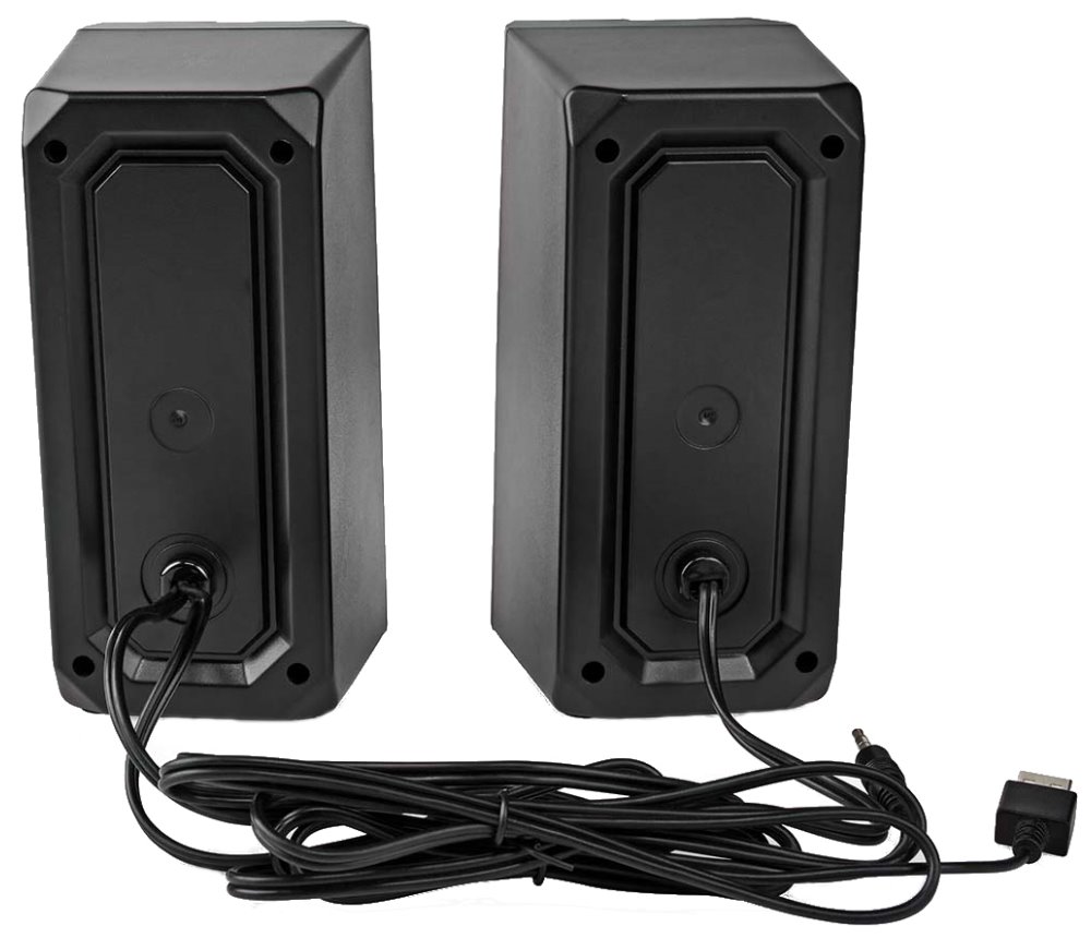 NEDIS herní reproduktory/ 2.0/ výkon 18 W/ 3,5 mm jack/ LED/ USB/ ovládání hlasitosti/ černé