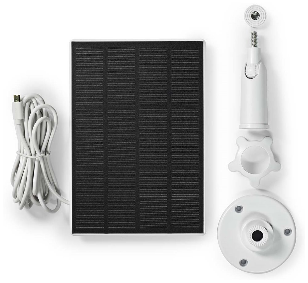 NEDIS solární panel/ 5,3 V DC/ 0,5 A A/ micro USB/ délka kabelu 3 m/ příslušenství pro WIFICBO30WT