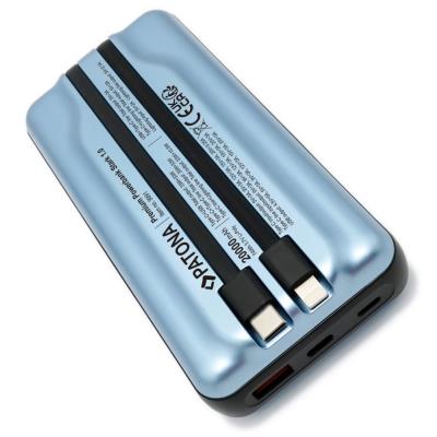 PATONA powerbanka, 20000mAh Li-Pol 3A, USB-C/Lightning, PD 65W, modrá