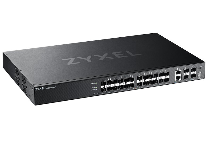 ZyXEL XGS2220-30F, L3 Access Switch, 24x1G SFP, 2x10mG RJ45, 4x10G SFP+ Uplink, incl. 1 yr NebulaFlex Pro