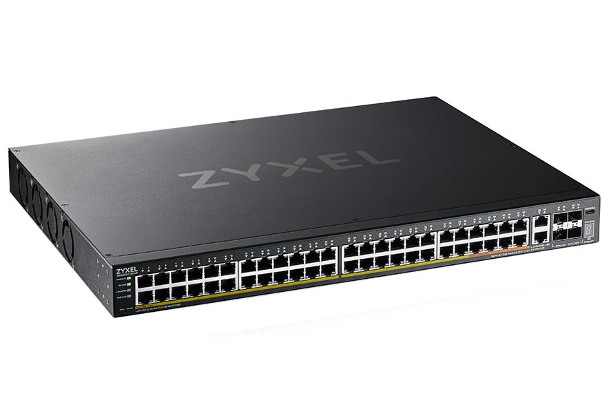 ZyXEL XGS2220-54HP, L3 Access Switch, 600W PoE, 40xPoE+/10xPoE++, 48x1G RJ45 2x10mG RJ45, 4x10G SFP+ Uplink, incl. 1 yr