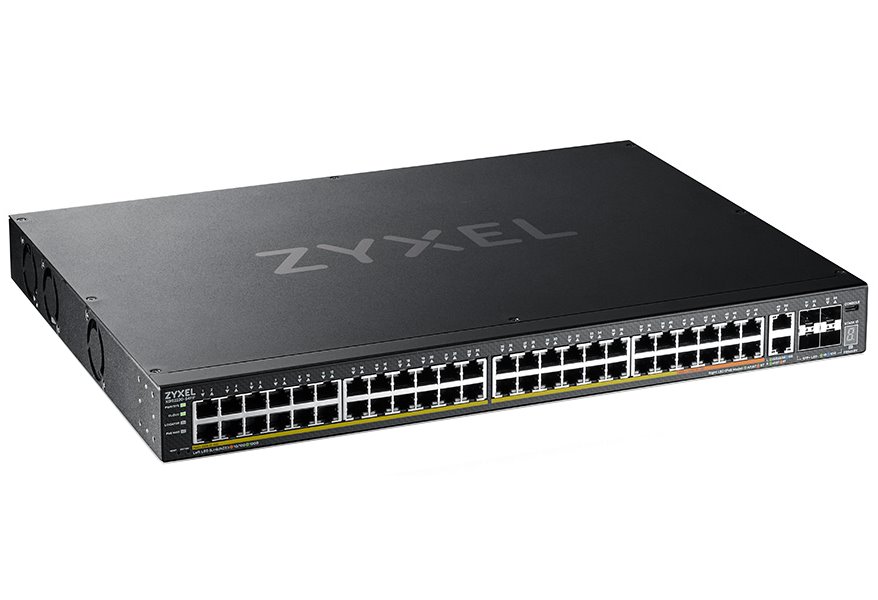 ZyXEL XGS2220-54FP, L3 Access Switch, 960W PoE, 40xPoE+/10xPoE++, 48x1G RJ45 2x10mG RJ45, 4x10G SFP+ Uplink, incl. 1 yr
