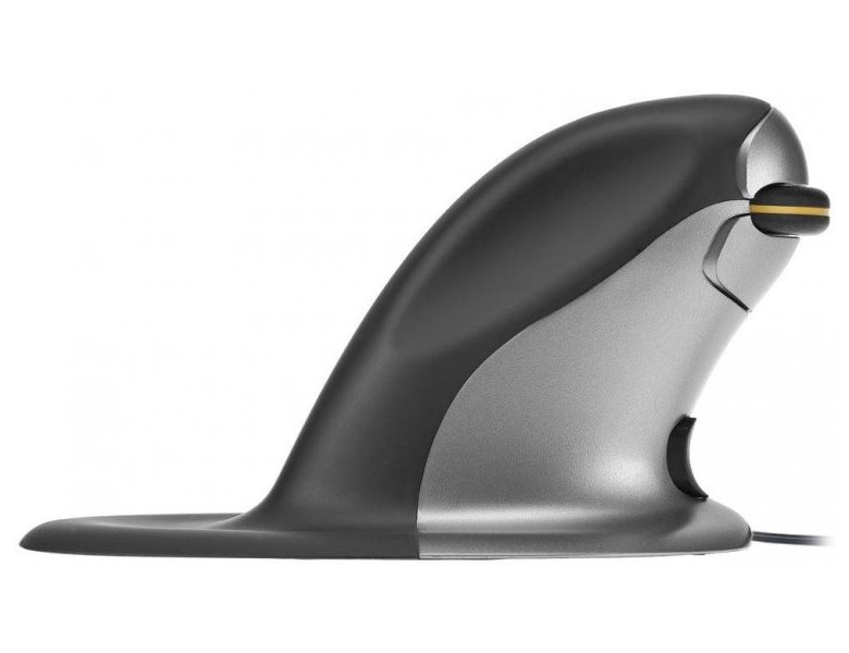 FELLOWES vertikální ergonomická myš Penguin/ bezdrátová/ velikost M/ 1 200 dpi/ černo-šedá