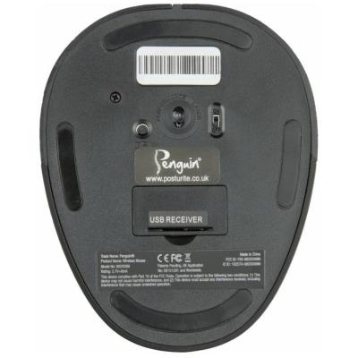 FELLOWES vertikální ergonomická myš Penguin/ bezdrátová/ velikost M/ 1 200 dpi/ černo-šedá