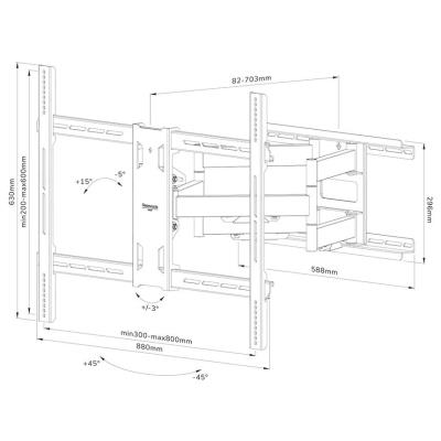 Neomounts Select  WL40S-950BL18 / Screen Wall Mount (full motion, VESA 800X600) / Black