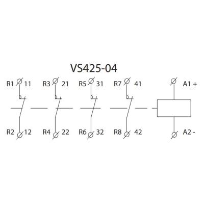 Solarmi VS425-04 Instalační stykač 4x 25A 230V AC/DC