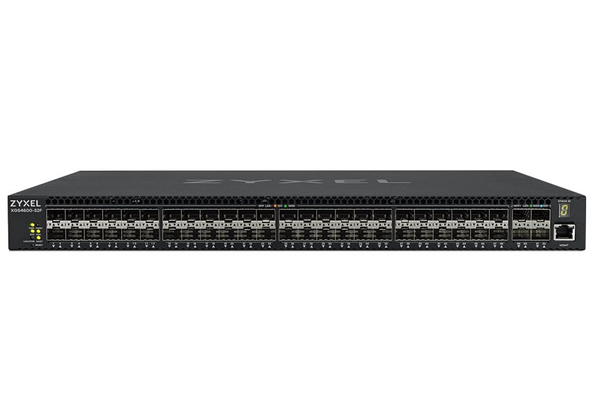 ZyXEL XGS4600-52F L3 Managed Switch, 48 port Gig SFP and 4x 10G SFP+, stackable, dual PSU