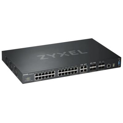 ZyXEL XGS4600-32 L3 Managed Switch, 28 port Gig, 4 dual pers. and 4x 10G SFP+, stackable, dual PSU