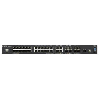 ZyXEL XGS4600-32 L3 Managed Switch, 28 port Gig, 4 dual pers. and 4x 10G SFP+, stackable, dual PSU
