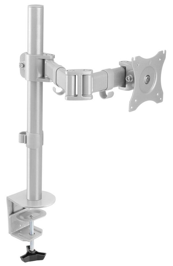 Neomounts Select NM-D135SILVER/Držák displeje/na stůl/10-30"/svorka+průchodka/VESA 100X100/nosn. 8kg/stříbrný
