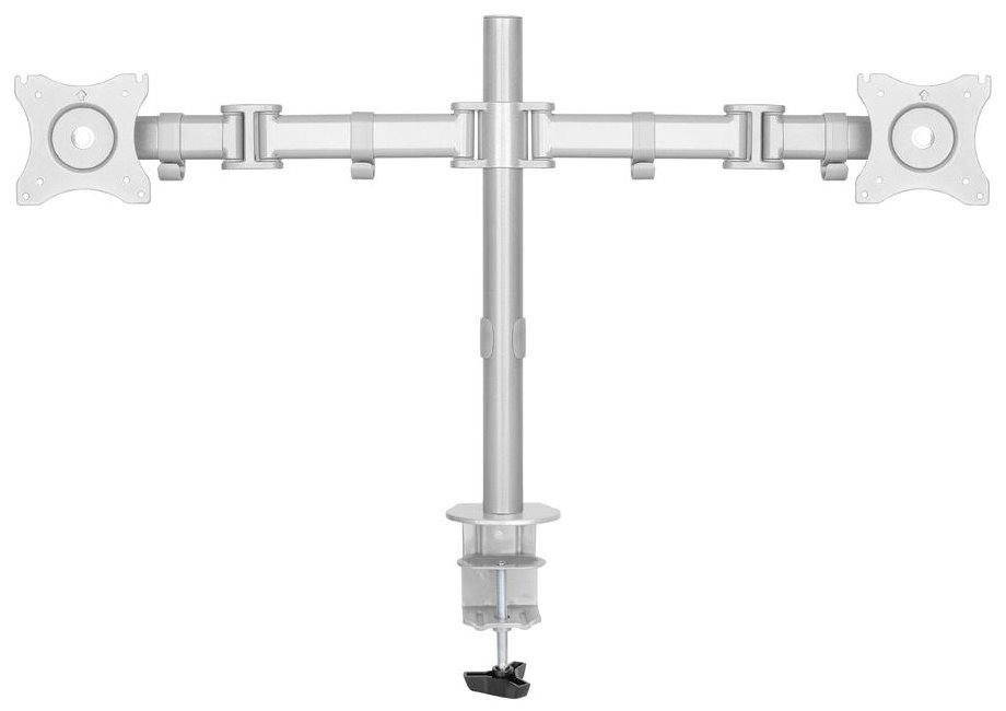 Neomounts Select NM-D135DSILVER/Držák displeje/na stůl/10-27"/svorka+průchodka/VESA 100X100/nosn. 2x 8kg/2 disp/stříbrný