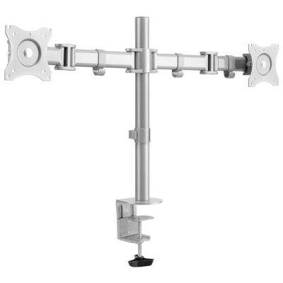 Neomounts Select NM-D135DSILVER/Držák displeje/na stůl/10-27"/svorka+průchodka/VESA 100X100/nosn. 2x 8kg/2 disp/stříbrný