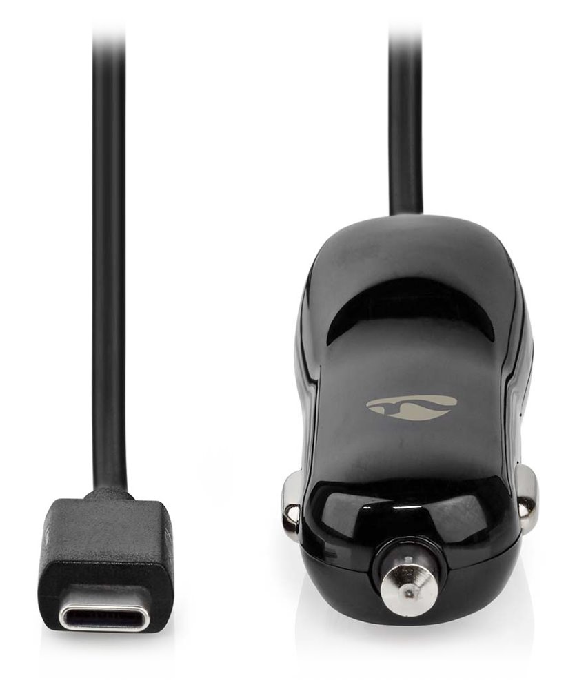 NEDIS nabíječka do auta/ 18 W/ 12 - 24 V DC/ 3.0 A/ USB-C/ černá/ kabel 1 m