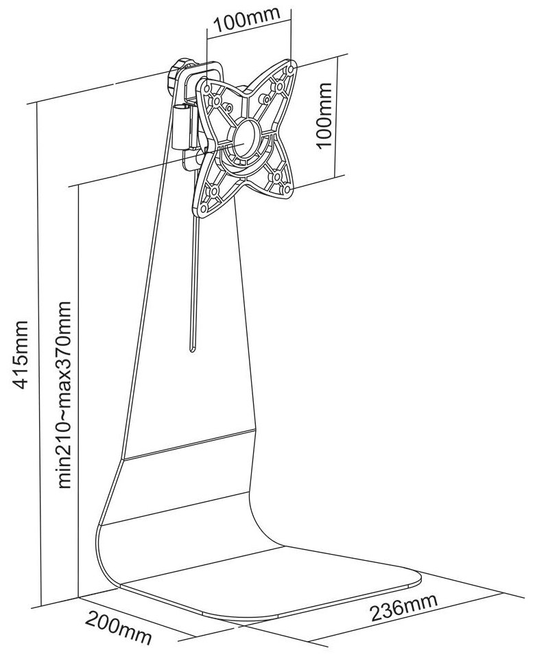 Neomounts FPMA-D800/Držák displeje/na stůl/10-27"/stojan/VESA 100X100/nosn. 10kg/1 displej/stříbrný