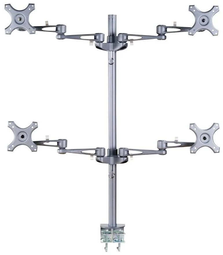 Neomounts FPMA-D935D4 /Držák displeje/na stůl/10-27"/svorka/3čepy/VESA 100X100/nosn.4x6kg/4 displeje/stříbrný