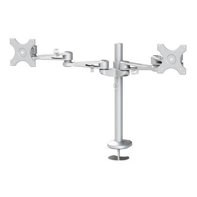 Neomounts FPMA-D935DG /Držák displeje/na stůl/10-27"/průchodka/3čepy/VESA 100X100/nosn.2x6kg/2 displeje/stříbrný