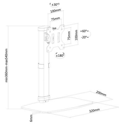 Neomounts FPMA-D890WHITE /Držák displeje/na stůl/10-30"/stojan/VESA 100X100/nosn. 6kg/1 displej/bílý
