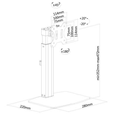 Neomounts FPMA-D865BLACK /Držák displeje/na stůl/10-32"/stojan/VESA 100X100/nosn. 7kg/1 displej/černý