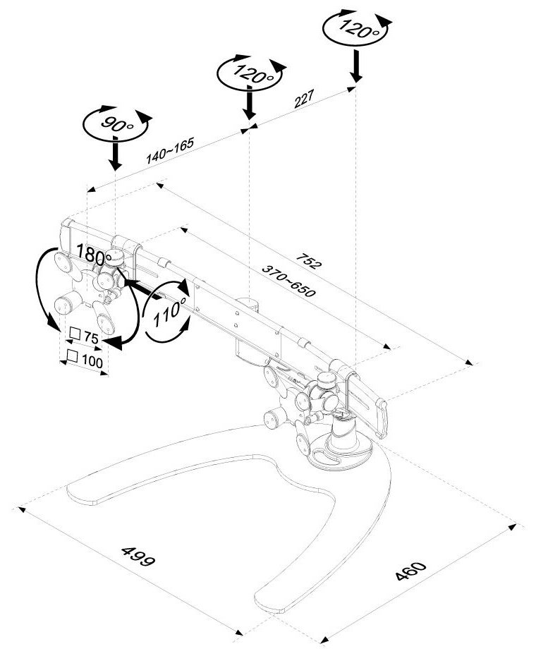 Neomounts FPMA-D940DD / Flat Screen Desk Mount (stand/foot)  / Silver