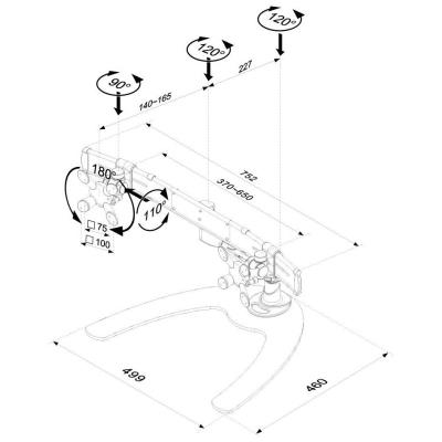 Neomounts FPMA-D940DD / Flat Screen Desk Mount (stand/foot)  / Silver