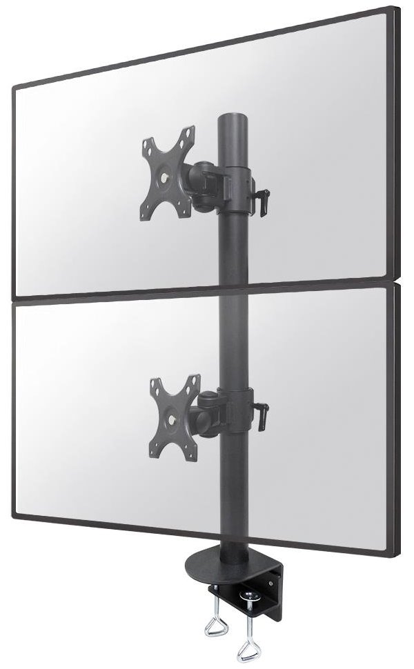 Neomounts FPMA-D960DVBLACKPLUS/Držák zakřiv. displeje/na stůl/17-49"/svorka/VESA 100X100/nosn. 2x15kg/2 displeje vert./č