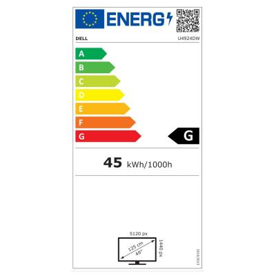 DELL U4924DW UltraSharp curved/ 49" WLED/ 32:9/ 5120x1440/ 5K/ 2000:1/ 8ms/ IPS/ HDMI/ USB-C/ DP/ USB/ RJ45/ 3Y Basic