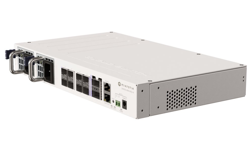 Mikrotik Cloud Switch CRS510-8XS-2XQ-IN, 650 MHz CPU, 128 MB RAM, 1x LAN, 2x QSFP28, 8x SFP28, 2x PSU, L5