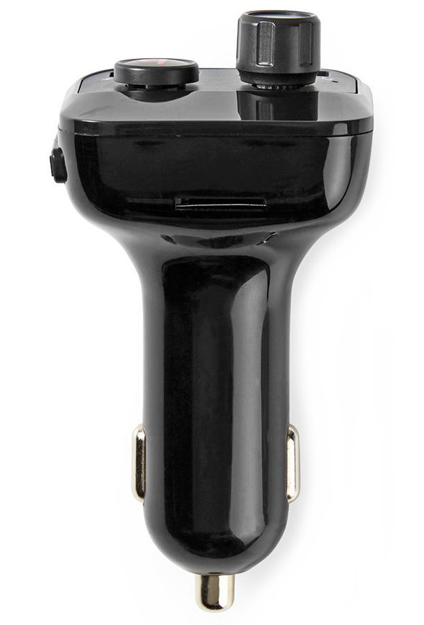 NEDIS FM Transmitter do auta/ Hands free volání/ 1.0 "/ LED obrazovka/ Bluetooth 5.0/ 12 - 24 V DC/ 2.4 A/ 2x USB/ černý