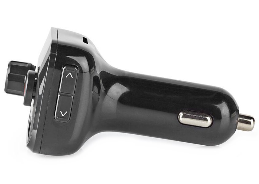 NEDIS FM Transmitter do auta/ Hands free volání/ 1.0 "/ LED obrazovka/ Bluetooth 5.0/ 12 - 24 V DC/ 2.4 A/ 2x USB/ černý