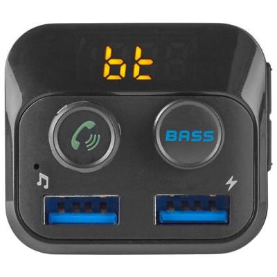 NEDIS FM Transmitter do auta/ Hands free volání/ 1.0 "/ LED obrazovka/ Bluetooth 5.0/ 12 - 24 V DC/ 2.4 A/ 2x USB/ černý