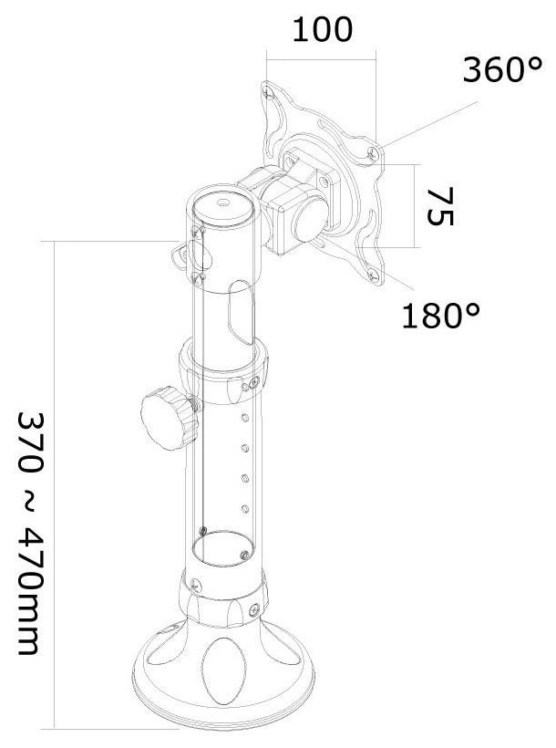 Neomounts FPMA-D025SILVER/Držák displeje/na stůl/10-30"/průchodka/VESA 100X100/nosn.12kg/1 displej/stříbrný