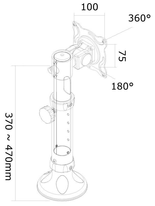 Neomounts FPMA-D025BLACK/Držák displeje/na stůl/10-30"/průchodka/VESA 100X100/nosn.12kg/1 displej/černý