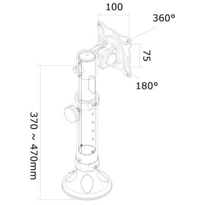 Neomounts FPMA-D025BLACK/Držák displeje/na stůl/10-30"/průchodka/VESA 100X100/nosn.12kg/1 displej/černý