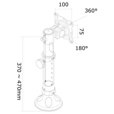 Neomounts FPMA-D025SILVER/Držák displeje/na stůl/10-30"/průchodka/VESA 100X100/nosn.12kg/1 displej/stříbrný