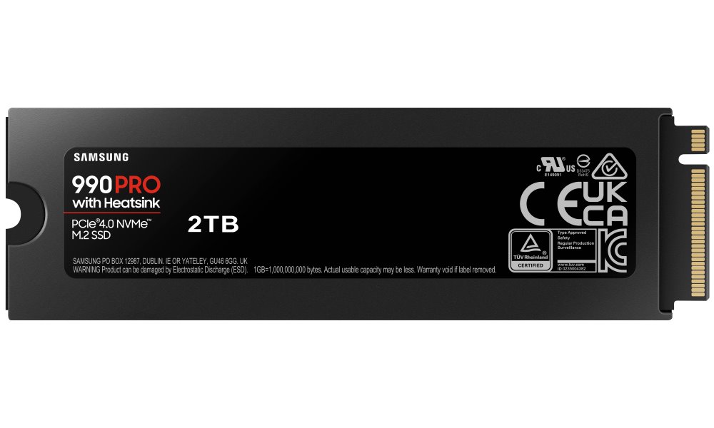 SAMSUNG 990 PRO 2TB Heatsink SSD / M.2 2280 / PCIe 4.0 4x NVMe / Interní