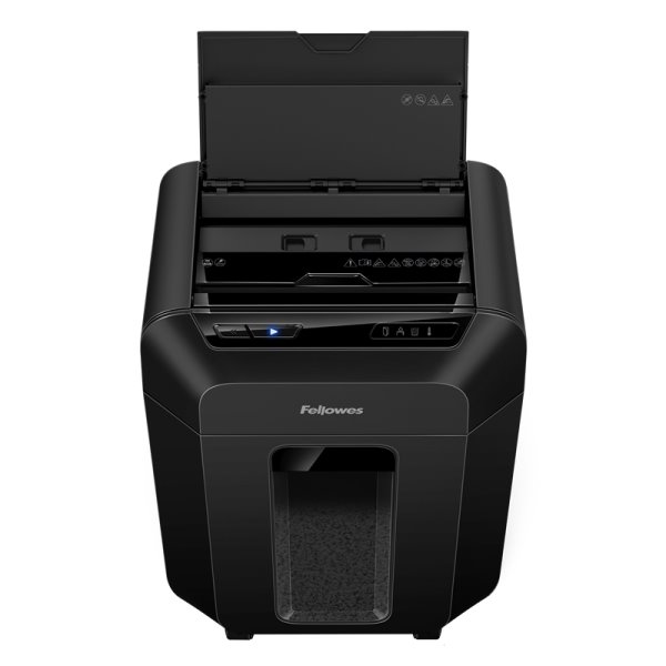 FELLOWES skartovač AutoMax 80 M/ křížový řez 4 x 12 mm/ objem koše 17 l/ stupeň utajení P-4 (důvěrné)/ černý