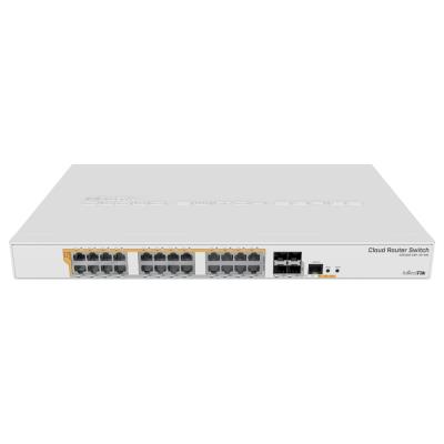 MikroTik Cloud Router Switch CRS328-24P-4S+RM, 24x GbE PoE/PoE+, 4x SFP+, RouterOS/SwOS, L5, PSU, 1U (PoE budget 450W)