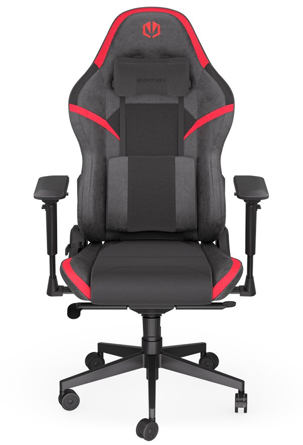 Endorfy herní židle Scrim RD / kombinace textil / kůže / černočervená