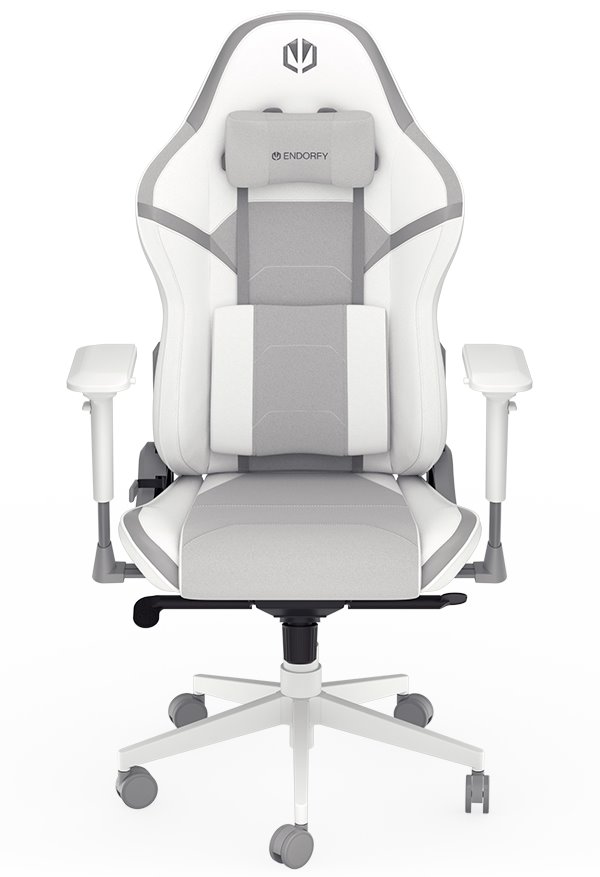 Endorfy herní židle Scrim OWH / kombinace textil / kůže/ bílá