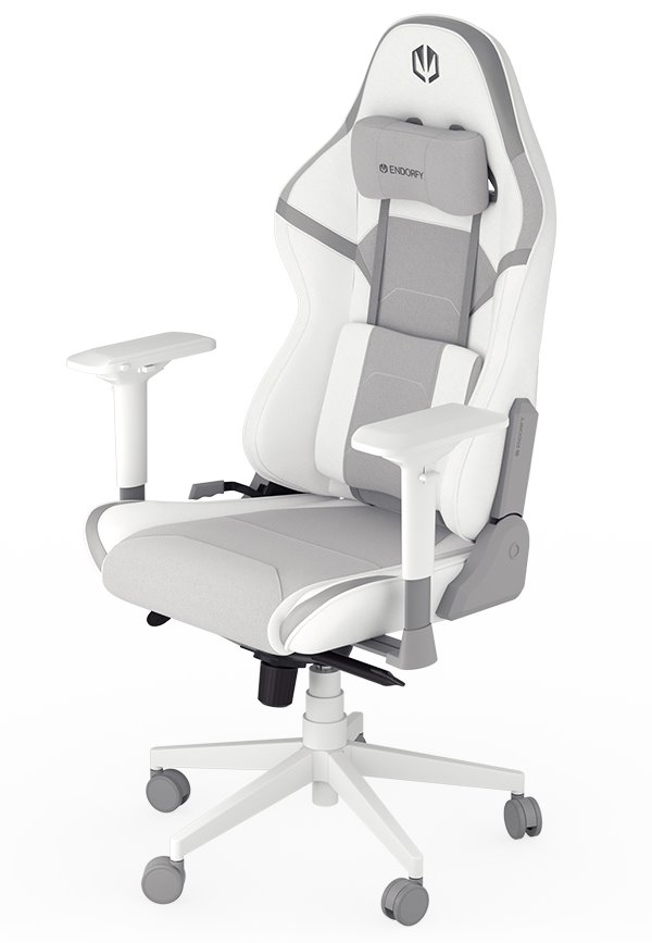 Endorfy herní židle Scrim OWH / kombinace textil / kůže/ bílá