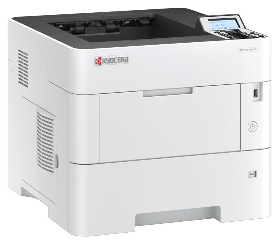 Kyocera ECOSYS PA5000x/ A4/ 50ppm/ 1200x1200 dpi/ PCL+PS3/ 512MB RAM/ Duplex/ USB/ LAN