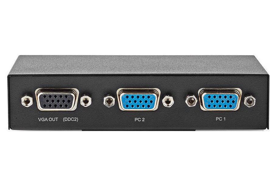 NEDIS VGA přepínač/ 2x VGA vstup/ 1x VGA výstup/ rozlišení 2560x1600/ černý/ BOX