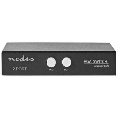 NEDIS VGA přepínač/ 2x VGA vstup/ 1x VGA výstup/ rozlišení 2560x1600/ černý/ BOX
