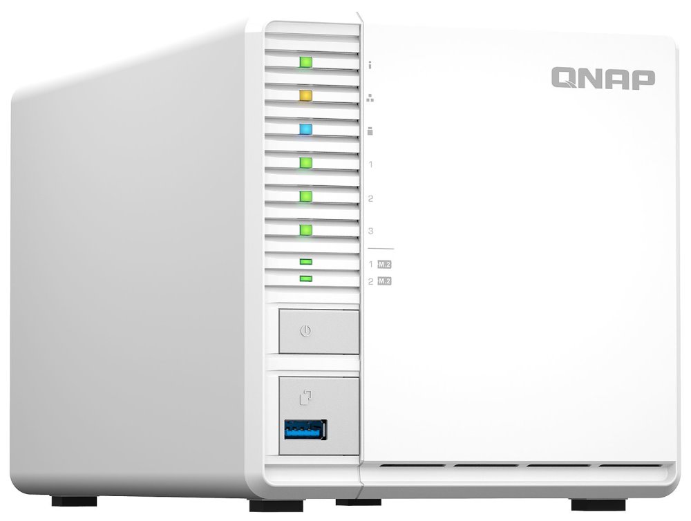 QNAP TS-364-4G   3x SATA, 4GB RAM, 2x M.2 NVMe sloty, 3x USB, 1x 2,5GbE, 1x HDMI 1.4b