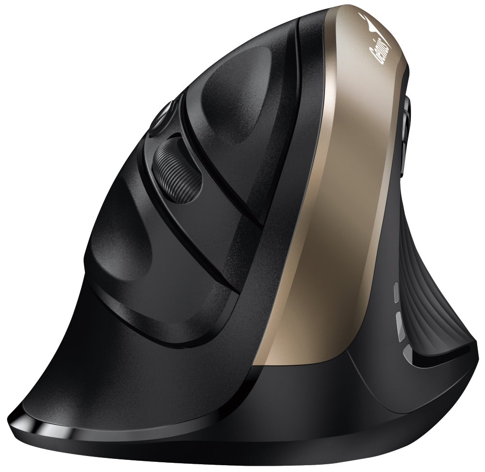 GENIUS Ergo 8250S Champagne Gold/ vertikální/ 1600 dpi/ bezdrátová/ 6tlačítek/ tichá/ černozlatá