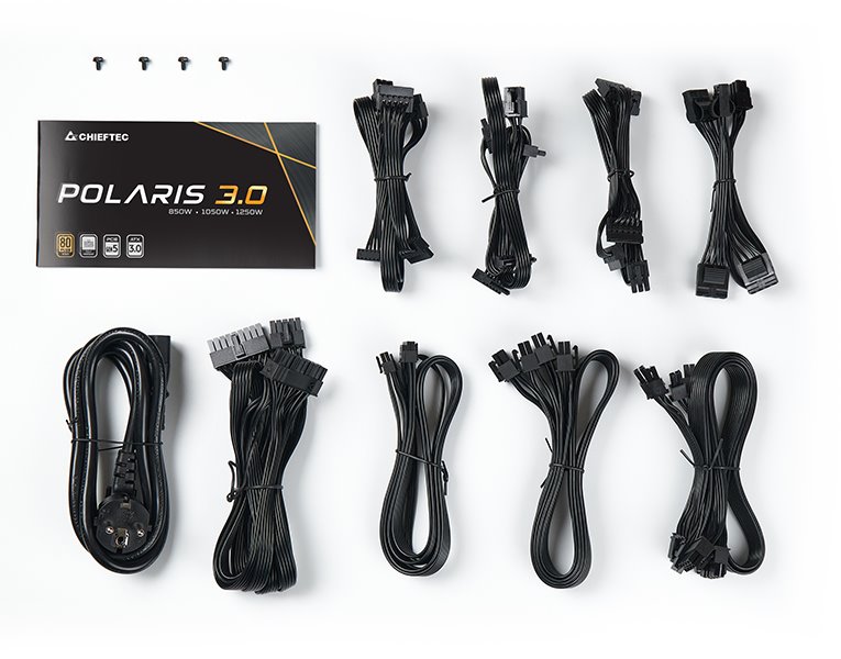 CHIEFTEC zdroj Polaris 3.0 / 1250W/ ATX3.0 / 135mm fan / akt. PFC / modulární kabeláž / 80PLUS Gold