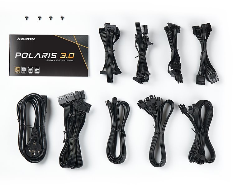 CHIEFTEC zdroj Polaris 3.0 / 1050W/ ATX3.0 / 135mm fan / akt. PFC / modulární kabeláž / 80PLUS Gold