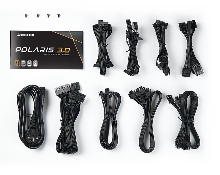 CHIEFTEC zdroj Polaris 3.0 / 850W/ ATX3.0 / 135mm fan / akt. PFC / modulární kabeláž / 80PLUS Gold